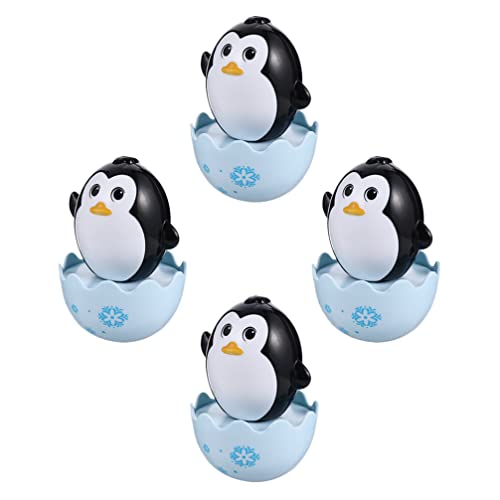 TOYANDONA 4stücke Cartoon Wackelspielzeug Lustige Pinguin-Tumbler Für Kleinkinder Leicht Und Tragbar Fördert Neugier Und Exploration Sicher Mit Glatten Kanten Bunte Farben Für von TOYANDONA