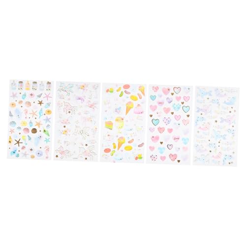 TOYANDONA 5 Blätter DIY-Aufkleber Dekorative Aufkleber Cartoon Kunststoffaufkleber TOYANDONA 5 Blätter DIY-Aufkleber Dekorative Aufkleber Cartoon Kunststoffaufkleber von TOYANDONA