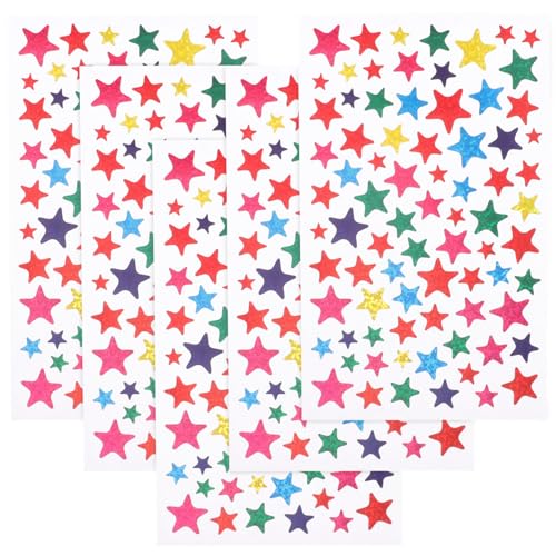 TOYANDONA 5 Blätter Sternaufkleber als Belohnung Aufkleber Stickers for Aufkleber für schulaufkleber kindersticker Stern Aufkleber dekorative Sternaufkleber PVC Colorful von TOYANDONA