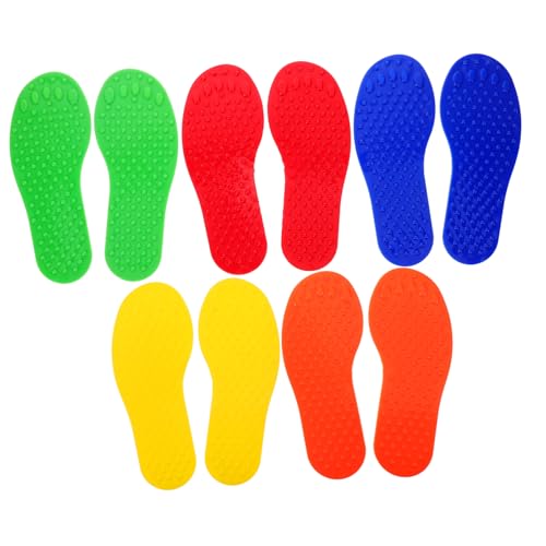 TOYANDONA 5 Paare Sinnesmatte für Fußabdrücke für Kindergarten und Spielräume Fördert Koordination und Balance Umfassendes Sensorisches Training von TOYANDONA