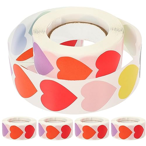 TOYANDONA 5 Rollen Aufkleber Leere Etiketten Umschlagschließer Valentinstag-Herz-Etiketten Umschlagdichtungen Etiketten in Herzform TOYANDONA 5 Rollen Aufkleber Leere Etiketten Umschlagschließer Valentinstag-Herz-Etiketten Umschlagdichtungen Etiketten in Herzform von TOYANDONA