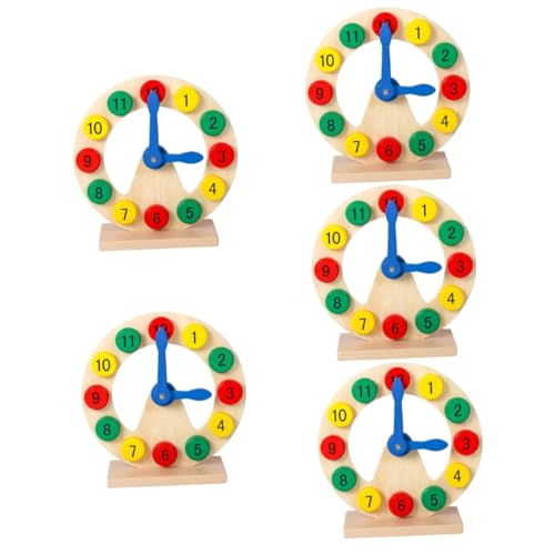 TOYANDONA 5 STK Digitale Uhr aus Holz Uhr Spielzeug Lernen Unterrichtszeit Uhr Kinderspielzeug Spielzeug für Kleinkinder Form Zahlen Uhr Spielzeug Nummer Uhr Spielzeug Anzahl Wecker Baby von TOYANDONA