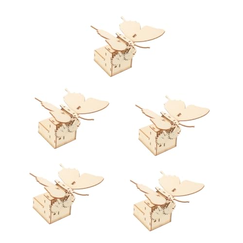 TOYANDONA 5 Sätze DIY-Wissenschaftsexperiment Wissenschaftsexperimente für Kinder 6-8 Schmetterlinge Puzzle Puzzle Spielzeug elektrische mechanische Schmetterlinge lustige Holzschmetterlinge von TOYANDONA
