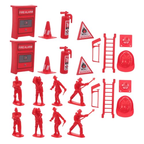 TOYANDONA 5 Sätze Feuerwehrmann mit Mini Feuerlöschern und Zubehör Robuste Kunststoff Feuerwehr Accessoires für Puppenhaus Realistisches Rollenspiel Einfach zu Reinigen und Langlebig von TOYANDONA