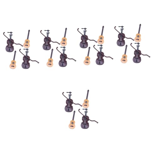 TOYANDONA 5 Sätze Modellspielzeug Für Musikinstrumente Miniatur-puppenhaus Wohnkultur 1:12 Dekoration Ornamente Für Musikhörner Gitarren-Miniatur Spielzeuge Kind Schreibtisch Plastik Zubehör von TOYANDONA