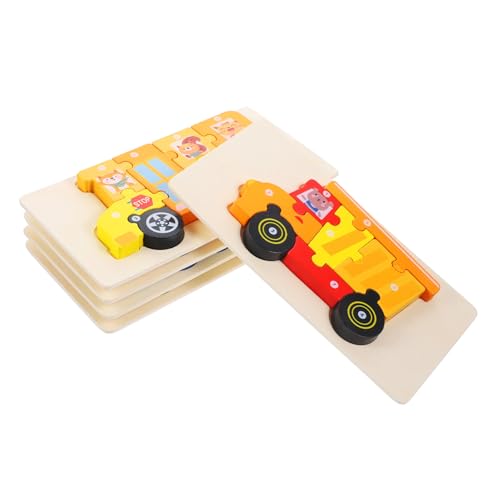 TOYANDONA 5 Sätze Holzpuzzle für Pädagogisches Lernspielzeug Farbenfrohe Holzbausteine Sicher mit Glatten Kanten Fördert Feinmotorik und Räumliches Denken Geeignet für Kleinkinder und von TOYANDONA