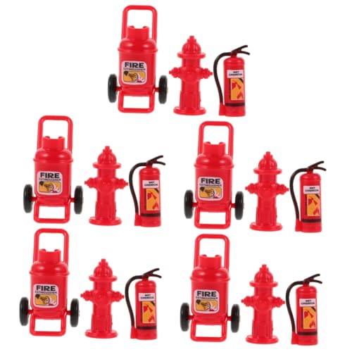 TOYANDONA 5 Sätze Miniatur Puppenhaus Feuerlöschset mit Feuerhydrant und Löschgerät Realistische Kleine Hausverzierung Glatte Oberfläche Dekoratives Spielzubehör für DIY und von TOYANDONA