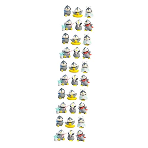 TOYANDONA 5 Sätze Pinguin Statue Teiliges Süße Gartenornamente Für Mikrolandschaft Tischdeko Realistisches Design Und Spiele 6 Stücke * 5 von TOYANDONA