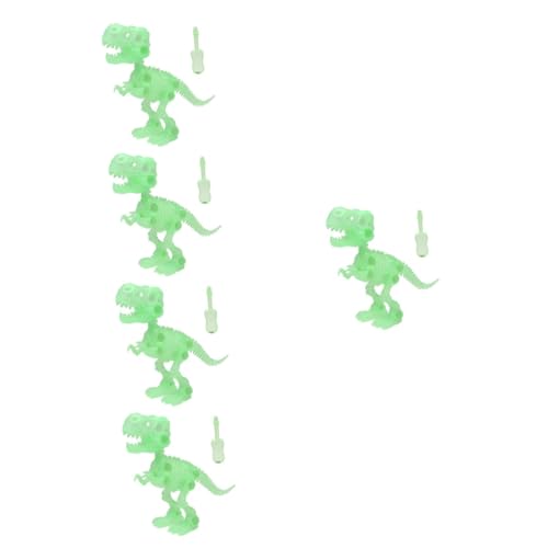 TOYANDONA 5 Sätze Schraubendreher Dinosaurier Mini Leuchtende Dinosaurierfiguren Glühen Im Dunklen Skelett Spielzeug Für Kinder Realistisches Dino-Spielzeug Puzzle Requisiten 3D Plastik von TOYANDONA