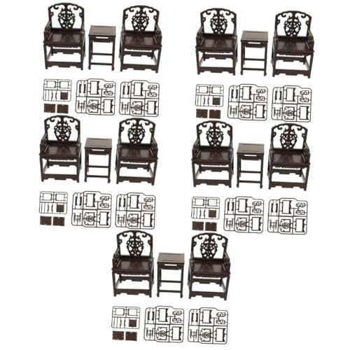 TOYANDONA 5 Sätze Simulationstisch Und Stuhl 3D-Puzzle-möbelspielzeug Spielhaus Tischmöbel Chinesische Möbel Märchenhaus-tischmodell Hausmöbel Stühle Kind Spielzeugset Klassisch Plastik von TOYANDONA