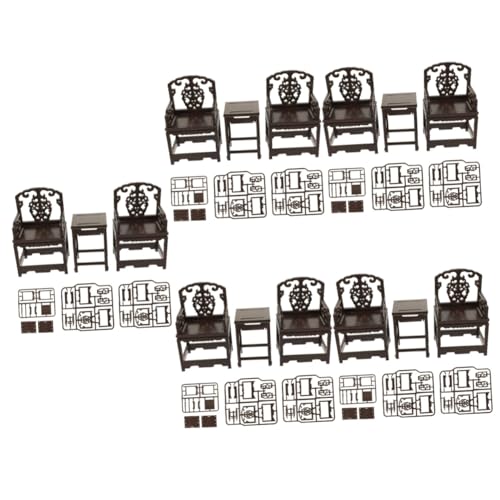 TOYANDONA 5 Sätze Simulationstisch und Stuhl kunststoffstühle plastikstuhl Kinder dekor Mini-Möbel Kinderspielzeug Kindertisch und Stühle Miniatur-Stuhlspielzeug Vintage-Sessel-Dekor Puzzle von TOYANDONA