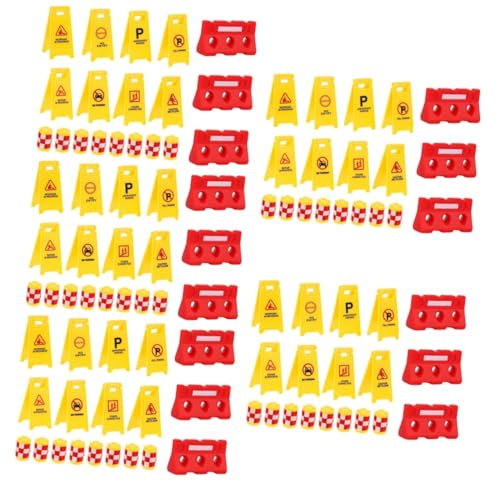 TOYANDONA 5 Sätze simulierte Straßensperre Partyzubehör für den BAU Straßenschilder Spielzeug Embleme Kinderverkehrszeichen Miniatur-Verkehrszeichen Puzzle das Schild Indikator Plastik von TOYANDONA