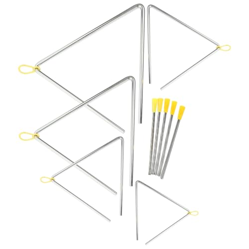 TOYANDONA 5 Sätze Teiliges Dreieck Percussion Musikinstrument für Hochwertigem Stahl Glatte Oberfläche Sicher und Langlebig für Musikalische Früherziehung und Kreatives Lernen von TOYANDONA