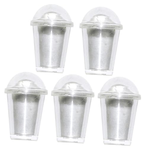 TOYANDONA 5 Sets Mini Milchteetasse Puppenhaus Süße Miniaturtassen Teetasse Zubehör Mini Tasse Bastelset Weißes Harz Wiederverwendbar von TOYANDONA