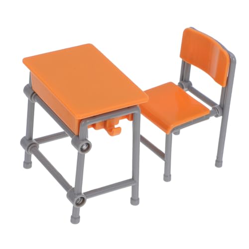TOYANDONA 5 Sets Miniatur-schultisch Und Stuhl-Set Puppenhaus-zubehör Realistisches Kleines Möbelmodell Für Puppendisplay Klassenzimmer- Lernspielzeug von TOYANDONA