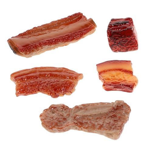 TOYANDONA 5 Stück Geschmorte Schweinefleisch Ornamente Steakfleisch Modell Kunstschweinelende Requisite Rippchen Schweinerippchen Schaumodell Simulationsschweinemodell von TOYANDONA