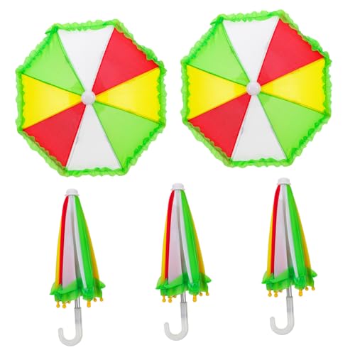 TOYANDONA 5 Stück Kinderspielzeug Regenschirm Mini Regenschirm Dekorationen Mini Lebensmittel Miniatur Tragbare Deckentragetasche Puppenspielzeug – Puppenwagen von TOYANDONA