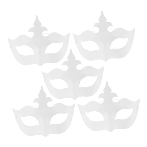 TOYANDONA 5stücke Papier Halbmaske Weiß Malbare Masquerade Masken Für Partys Und Geburtstagsfeiern Bastelmasken Für Kreative Kostüme von TOYANDONA