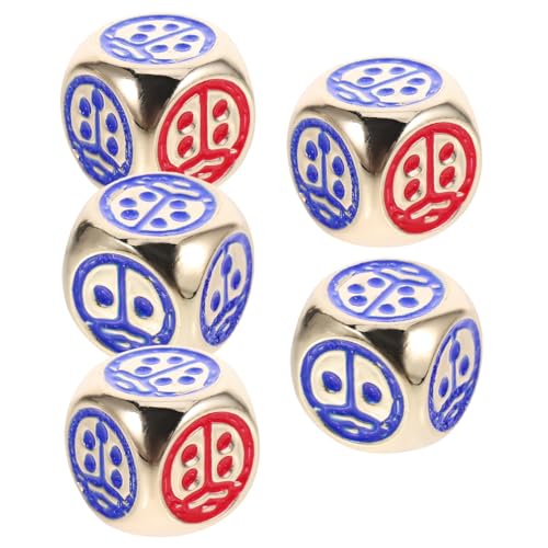 TOYANDONA 5 Stück Marienkäfer-Punktwürfel brettspiel partyspiel Spielaccessoire Tischspielwürfel Würfelspielspielzeug tragbare Würfel große nummerierte Würfel Zinklegierung Golden von TOYANDONA