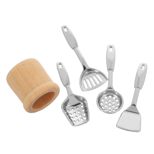 TOYANDONA 5 Stück Maßstab Metall Kochutensilien Mini Schaufel mit Eimer für Puppenhaus Zubehör Mikroszene Dekoration von TOYANDONA