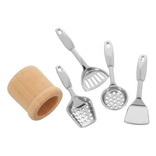 TOYANDONA 5 Stück Maßstab Realistische Metall Kochutensilien mit Mini Schaufel und Eimer Langlebig für Puppenhaus Mikro Szenerie und Rollenspiel von TOYANDONA