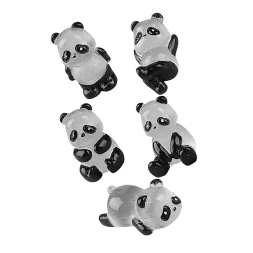 TOYANDONA 5 Stück Mikrolandschaft Panda Figur Plüsch Panda Dekoration Panda Garten Ornamente Panda Sammlerstück Tier Sammlerstück kleines Tier Kleine Panda-Statuen im Garten Harz von TOYANDONA