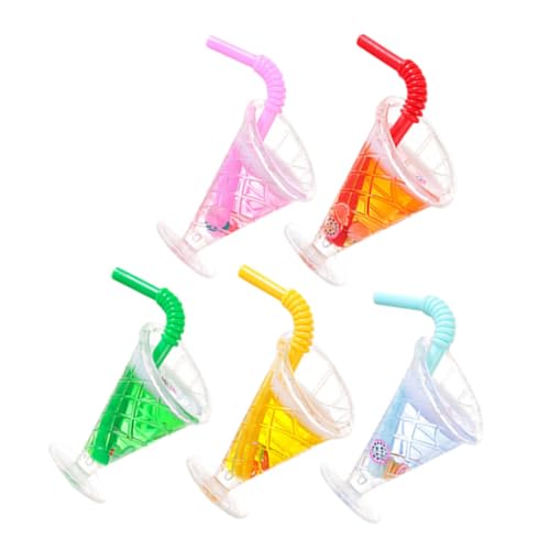 TOYANDONA 5 Stück Mini Dessertbecher Ornamente Miniatur Saftbecher Dessertfigur Küchenzubehör Sommer Dessertbecher Puppenhaus Miniatur Lebensmittel Realistisches von TOYANDONA