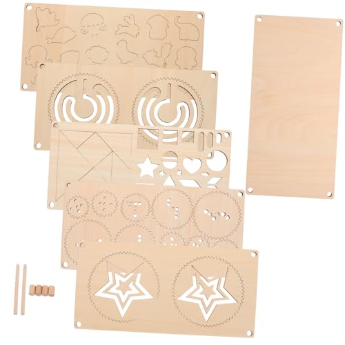 TOYANDONA 5 Stück Montessori Holz Übungsbrett Lernspielzeug mit Geometrischen Tierformen Malvorlagen Holz Labyrinth Spiel für Feinmotorik Hand Auge koordination Kleinkinder von TOYANDONA