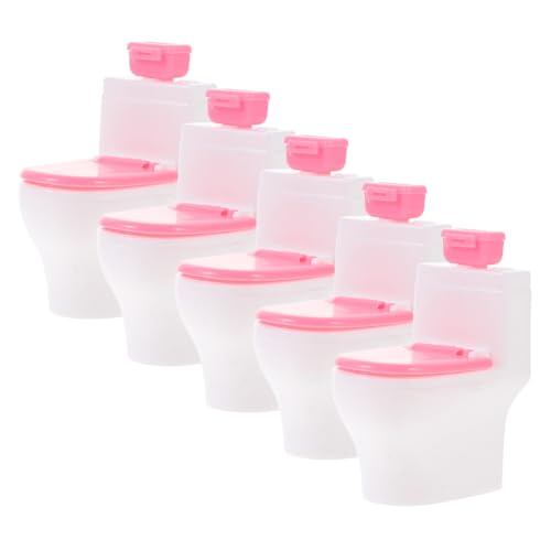 TOYANDONA 5 Stück Puppentoilette Dekoration Spielzeuge Puppenaugen Märchenhaus Möbel Zarte Mini-toilettendekore Puppenhausmöbel Miniatur Mini -Handwerk Mini-töpfchen Plastik von TOYANDONA