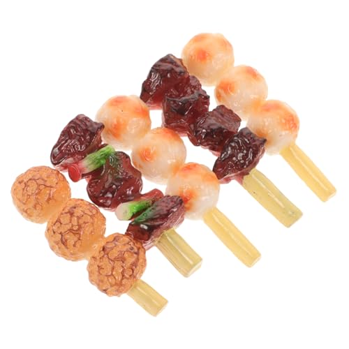TOYANDONA 5 Stück Simulierte Grillspieße Grill Gefälschtes Grillfleisch Realistisches Essen Gefälschte Lebensmittel Realistisch Gefälschtes Essen Grillen PVC von TOYANDONA