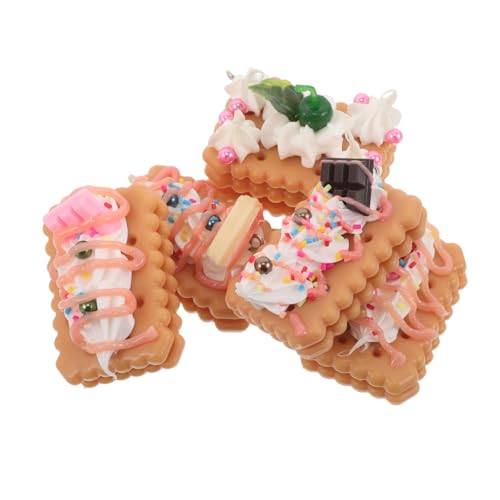 TOYANDONA 5 Stück Simuliertes Cookie -Modell Gefälschte Lebensmittel Realistisch Cookies -Modell Für Party Keksspielzeug Simulation Lebensmittelmodell Nachtisch Essen PVC von TOYANDONA