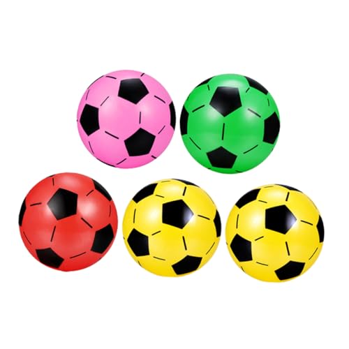 TOYANDONA 5 Stück Teiliges Aufblasbares Fußball Langlebig und Reißfest Gemischt für Indoor Outdoor spielspaß im Garten Park Hause Zufällige Farbe Zufällige Farbe von TOYANDONA