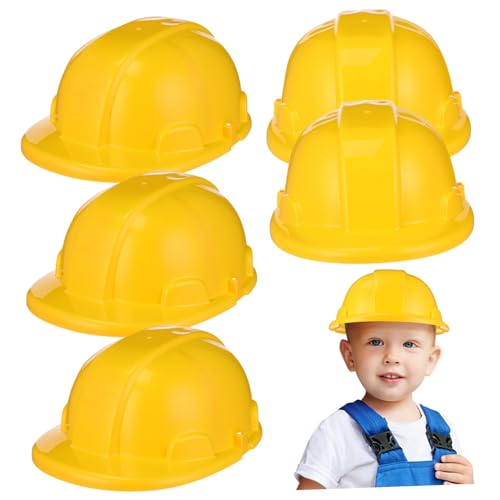 TOYANDONA 5 Stück Teiliges Baustellenhelm aus Robustem Kunststoff Flexible Sicherheitshelme für Jungen und Mädchen Langlebig und Bequem für Rollenspiele und Partys von TOYANDONA