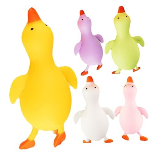 TOYANDONA 5 Stück Teiliges Bunte Enten Quetschspielzeug Stress Relief Toy Angst Stretchy für Party und Entspannung von TOYANDONA