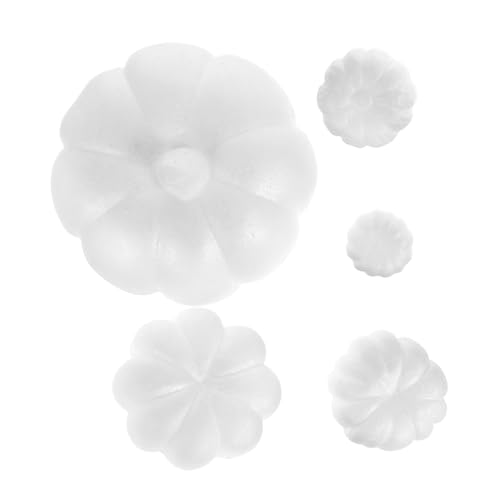 TOYANDONA 5 Stück Teiliges DIY Kürbis Modell Set Weiß Handbemalte Bastelaccessoires für Leicht Bruchsicher Kreatives Herbstdekor für Halloween und Erntedankfest von TOYANDONA