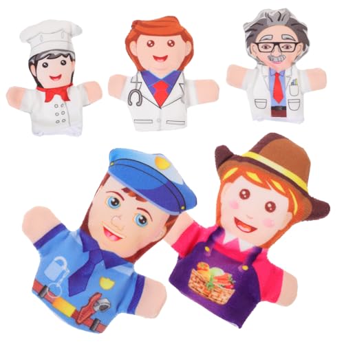 TOYANDONA 5 Stück Teiliges Fingerpuppen mit Berufen Weiche Cartoon Fingerpuppen für Pädagogisches für Rollenspiele Party Fingershow und Eltern Junge Mädchen Interaktion von TOYANDONA