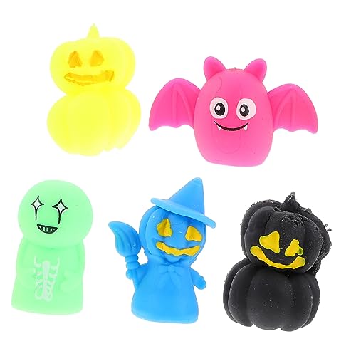 TOYANDONA 5 Stück Teiliges Halloween Fingerpuppen Set aus Flexiblem TPR Material Bunte Hexe und Fledermaus Motive Interaktives Partyspielzeug für Erwachsene für Halloween Feier und TOYANDONA 5 Stück Teiliges Halloween Fingerpuppen Set aus Flexiblem TPR Material Bunte Hexe und Fledermaus Motive Interaktives Partyspielzeug für Erwachsene für Halloween Feier und von TOYANDONA
