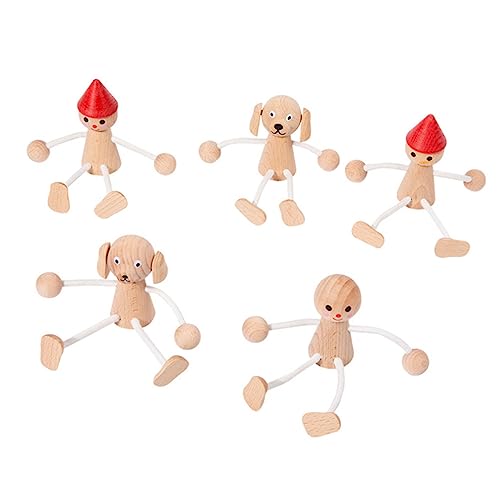 TOYANDONA 5 Stück Teiliges Holzpuppen mit Beweglichen Robuste Holzfiguren als Kreative Tischdeko und Vielseitige DIY Ornamente für Kinderzimmer und TOYANDONA 5 Stück Teiliges Holzpuppen mit Beweglichen Robuste Holzfiguren als Kreative Tischdeko und Vielseitige DIY Ornamente für Kinderzimmer und von TOYANDONA