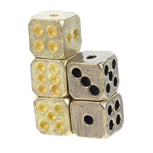 TOYANDONA 5 Stück Teiliges Kleine Würfel aus Massivem Kupfer Handgefertigte Spielwürfel Requisite Umweltfreundlich Leicht mit Großen Punkten für Bar Party und Familienspiel TOYANDONA 5 Stück Teiliges Kleine Würfel aus Massivem Kupfer Handgefertigte Spielwürfel Requisite Umweltfreundlich Leicht mit Großen Punkten für Bar Party und Familienspiel von TOYANDONA