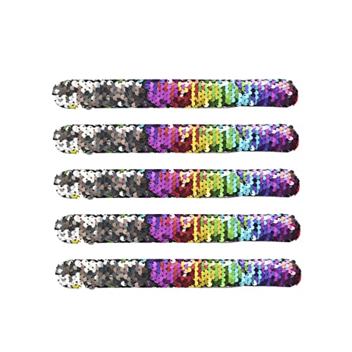 TOYANDONA 5 Stück Teiliges Meerjungfrau Pailletten Schnapparmband Armband Ring Bunte Schmuckstücke für Mädchen Party Bühnenauftritt Geburtstag von TOYANDONA