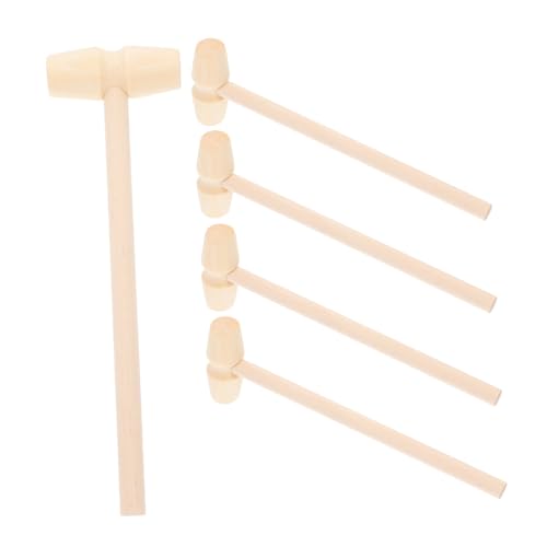TOYANDONA 5 Stück Teiliges Mini Holzspielzeug Hammer Pädagogisches Beat Toy für Jungen und Mädchen Fördert Hand Auge Koordination Kleine Holzhammer für Kreatives Lernspielzeug von TOYANDONA