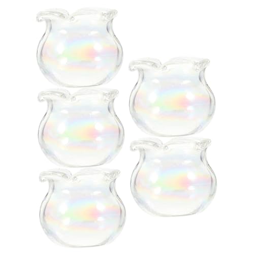 TOYANDONA 5 Stück Teiliges Miniatur Fischglas Kleine Miniatur Deko Fürs Puppenhaus Mini Aquarium Zubehör für DIY Basteln und Mini Haus Dekoration von TOYANDONA