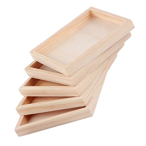 TOYANDONA 5 Stück Teiliges Quadratische Holz servier Aufbewahrungstrays aus Stabilem Unlackiertem Holz für Puzzle und Wiederverwendbar Robust Leicht zu Reinigen für Holzpuzzle und von TOYANDONA