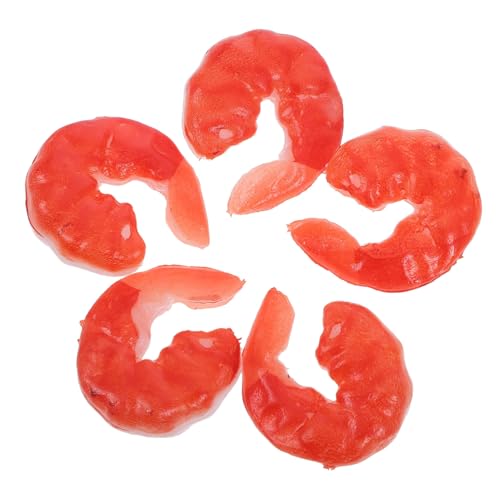 TOYANDONA 5 Stück Teiliges Realistische Garnelenfiguren aus Kunststoff Detailgetreue Nachbildung für DIY Essen und Dekoration Lebensnahe Fake Garnelen Modelle für Spiel Fotografie und von TOYANDONA