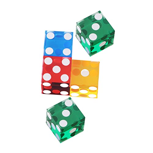 TOYANDONA 5 Stück Transparente Acryl Dices für Brettspiele Lustige Punktwürfel für Partys Familienfeiern und Spieleabende Robuste Würfel mit Detaildesign Farblich Zufällig Zufällige Farbe von TOYANDONA