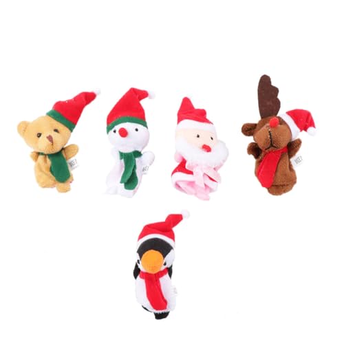 TOYANDONA 5 Stücke Weihnachten Cartoon Finger Puppe Puppen Cartoon Finger Finger Puppe Cartoon Finger Puppe Weihnachten Finger Plüsch von TOYANDONA