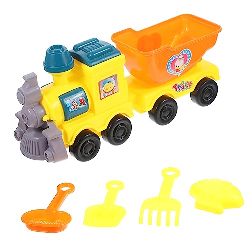 TOYANDONA 5 Teiliges Strandspielzeug Set Cartoon Strand Eimer Mit Schaufel Förmchen Und Schaufelwagen Lustiges Sandspielzeug Für Den Sommer Am Strand Bunte Sandbausteine Für von TOYANDONA