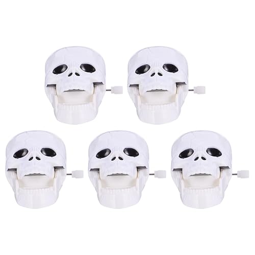 TOYANDONA 5 x Halloween-Aufzieh-Totenkopf-Uhrwerk zur Verbesserung der Koordinationsvorstellungskraft für Schreibtisch-Tischdekorationen von TOYANDONA