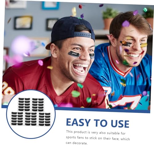 TOYANDONA 50 Blatt Atmungsaktive Sport augenpflaster Schwarz Beschreibbare Augenaufkleber für Fans Vielseitige Augenstreifen zum Kleben bei Baseball Fußball Lacrosse Fan zubehör von TOYANDONA