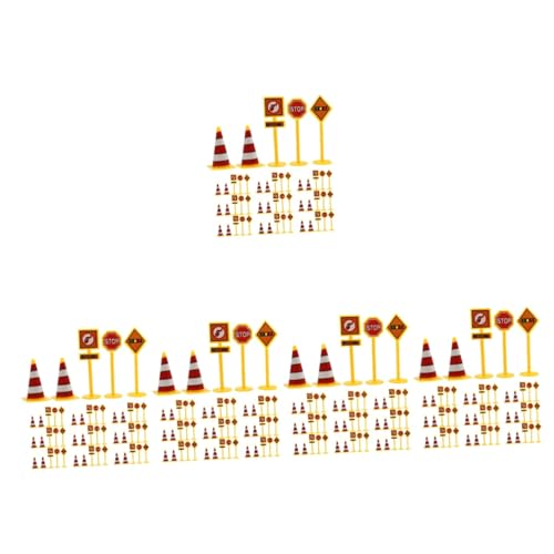 TOYANDONA 50 Sätze Zeichendekoration Autospielzeug Ampelspielzeug Kinderspielzeug Spielzeug für Kleinkinder Straßenschilder Verkehrszeichen Puzzle schmücken Verkehrskegel Spielzeugset Modell von TOYANDONA